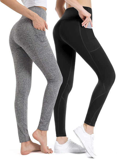 High Waisted Tummy Control Leggings-Yoga-Pants with Pockets Leggings for Women Workout Squat Proof Tights